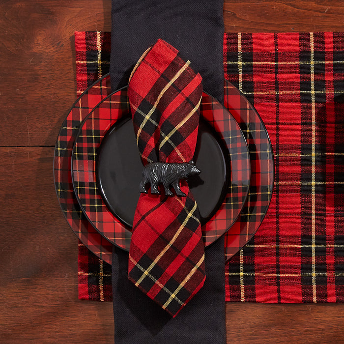 sportsman red plaid holiday napkin set
