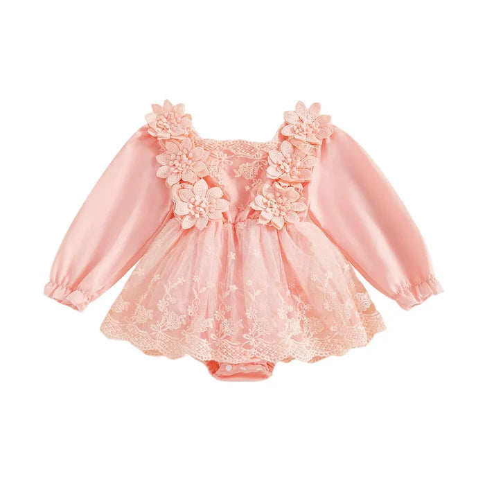 STELLA Floral Lace Romper Dress