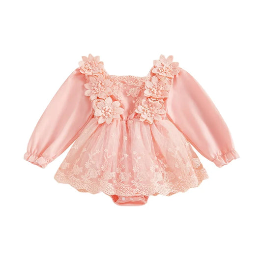 STELLA Floral Lace Romper Dress