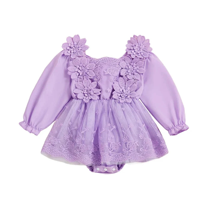 STELLA Floral Lace Romper Dress