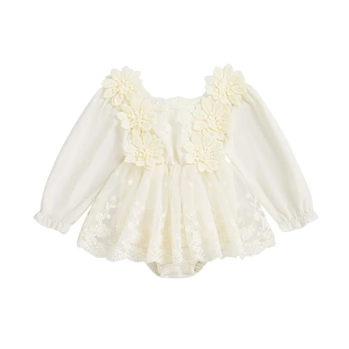 STELLA Floral Lace Romper Dress