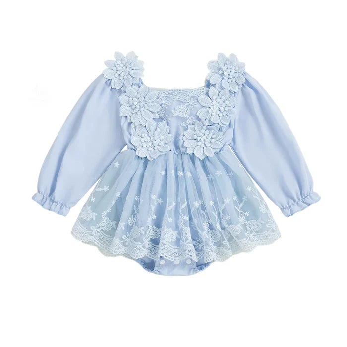STELLA Floral Lace Romper Dress