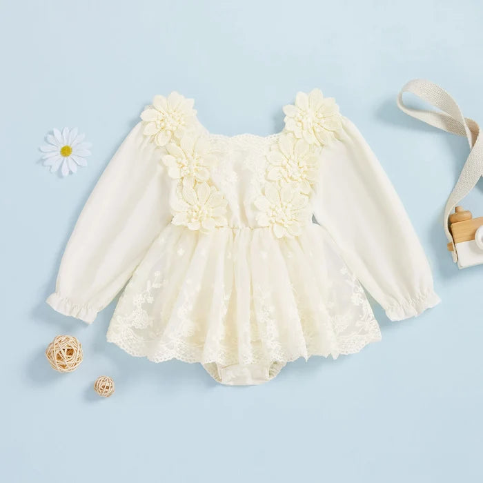 STELLA Floral Lace Romper Dress