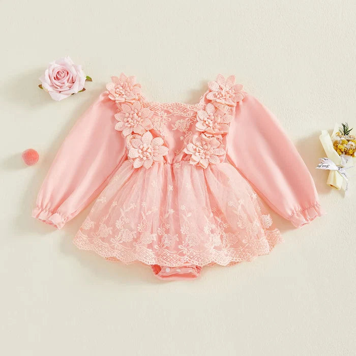 STELLA Floral Lace Romper Dress