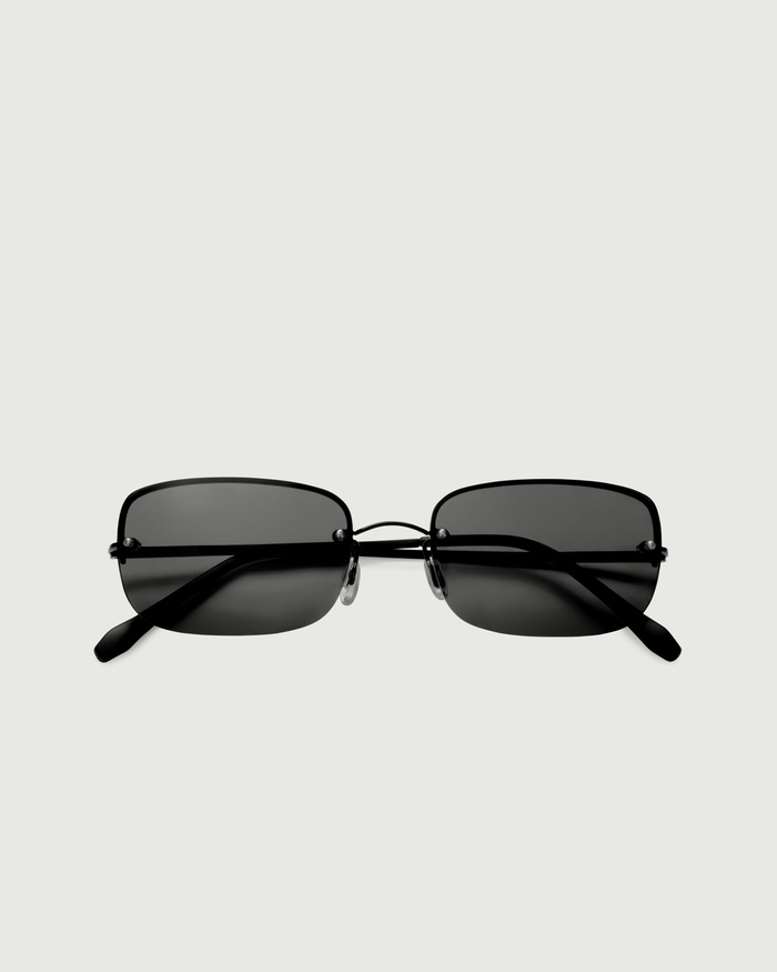 Charcoal::Stevie Sunglasses rectangle black metal top