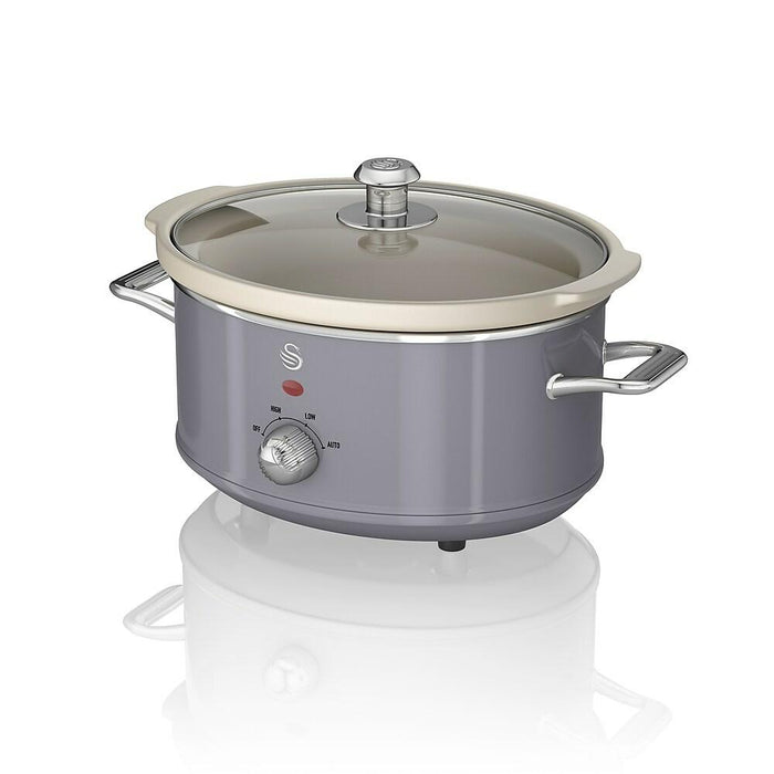 SWAN Retro Grey 3.5L Slow Cooker - SF17021GRN