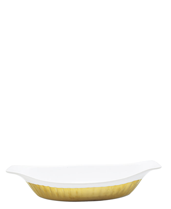 Symphony Adorn Serving Dish 26cm - White & Gold