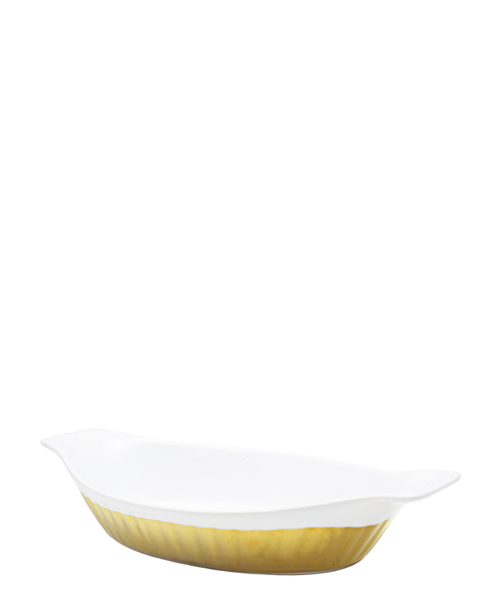 Symphony Adorn Serving Dish 26cm - White & Gold