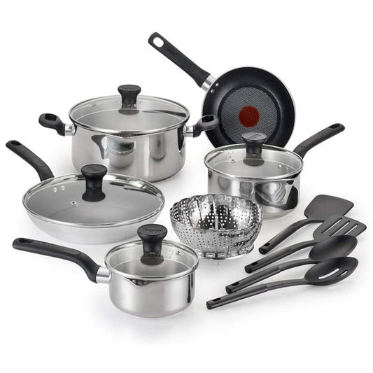 T-FAL Excite 14Pc Stainless Steel Pot Set - G706SE54