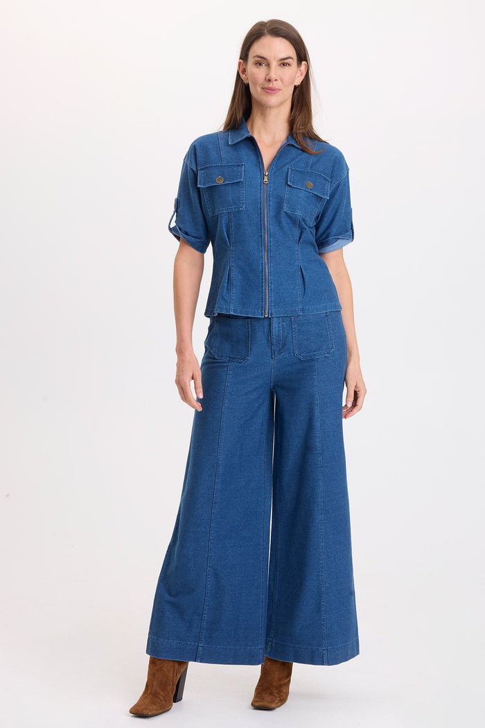Wearables Tammen Indigo Twill Short Sleeve Shacket