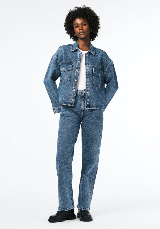 Buffalo Women Jackets Navy Denim Denim Jackets Classic Collar
