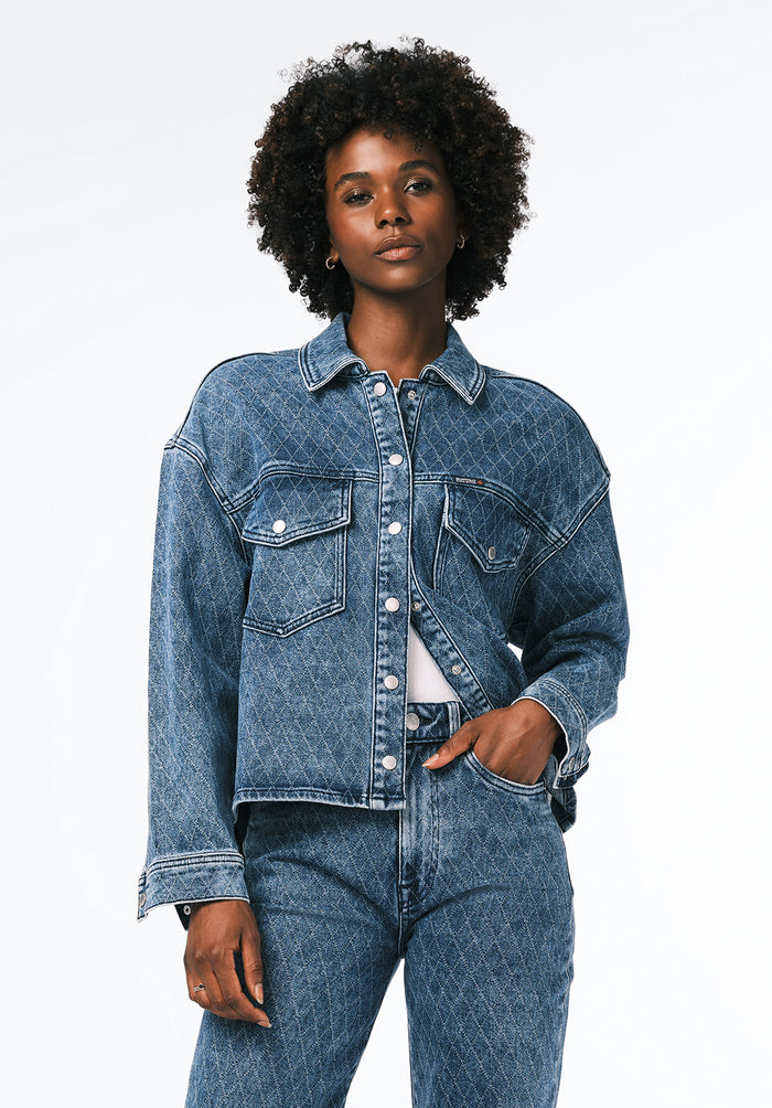 Buffalo Women Jackets Navy Denim Denim Jackets Classic Collar