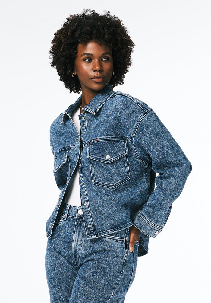 Buffalo Women Jackets Navy Denim Denim Jackets Classic Collar
