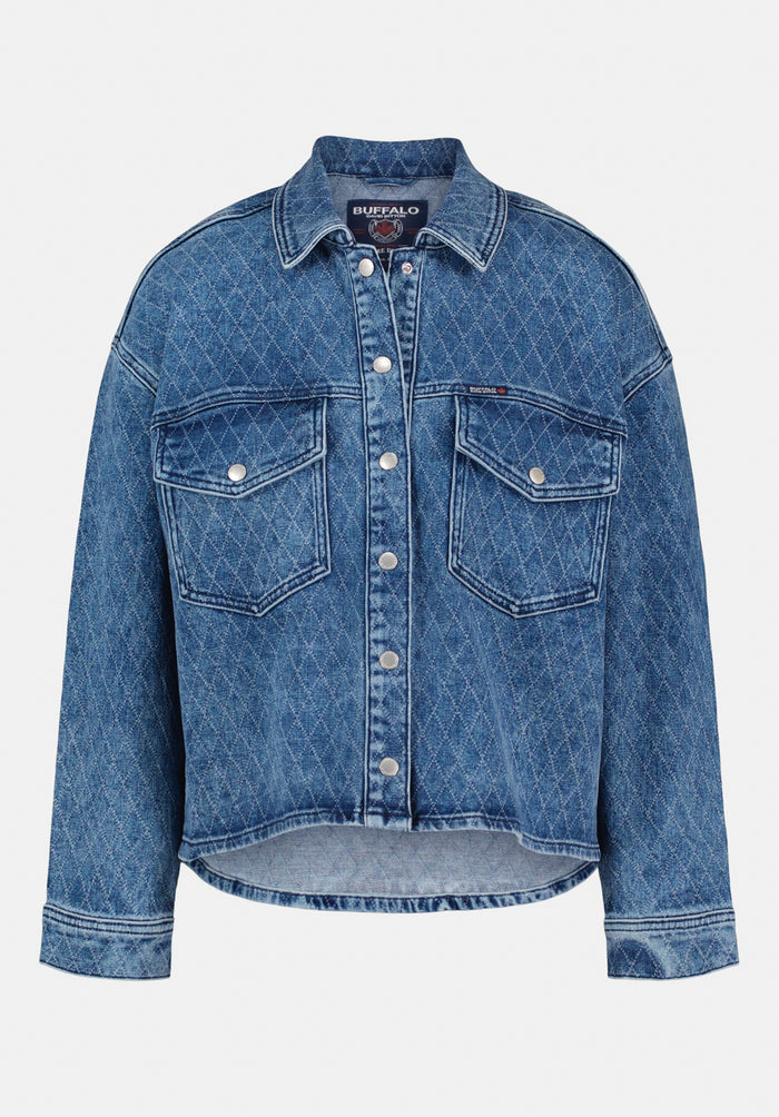 Buffalo Women Jackets Navy Denim Denim Jackets Classic Collar