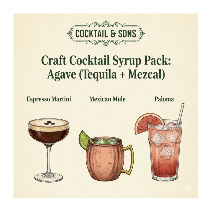 The Agave Lover’s Essential Syrup Collection (Craft Cocktail Syrup Pack - 8oz)