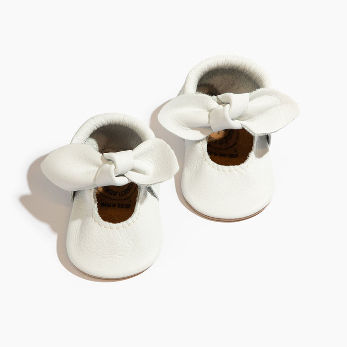 Toasted Bright White Knotted Bow Mocc Knotted Bow Mocc Soft Sole