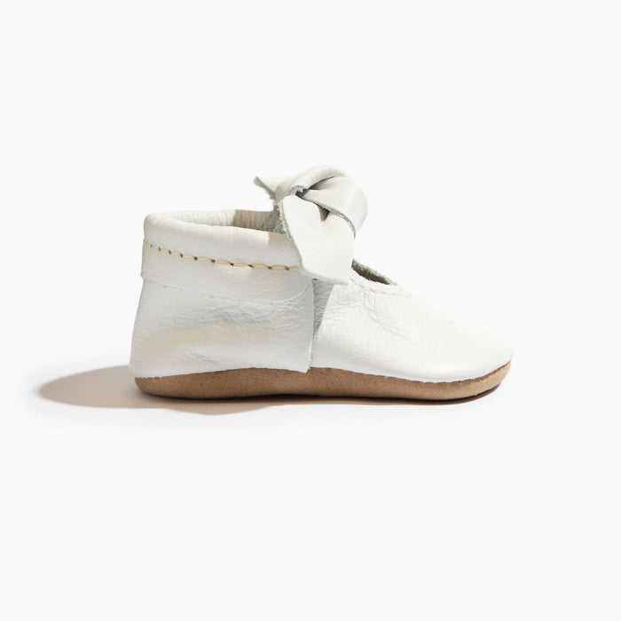 Toasted Bright White Knotted Bow Mocc Knotted Bow Mocc Soft Sole