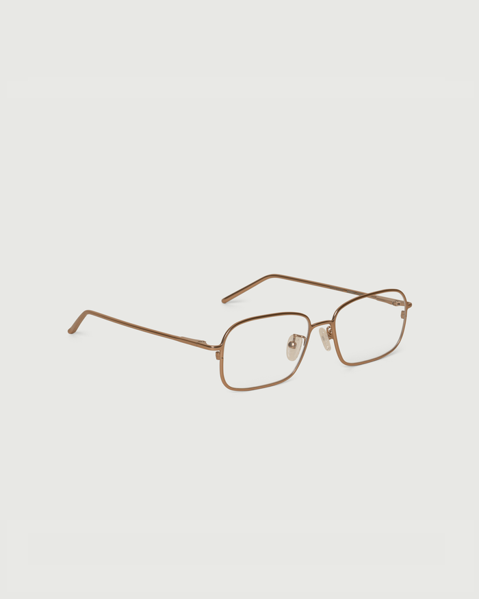 Nickel::Toma Eyeglasses rectangle Brown metal front diagonal