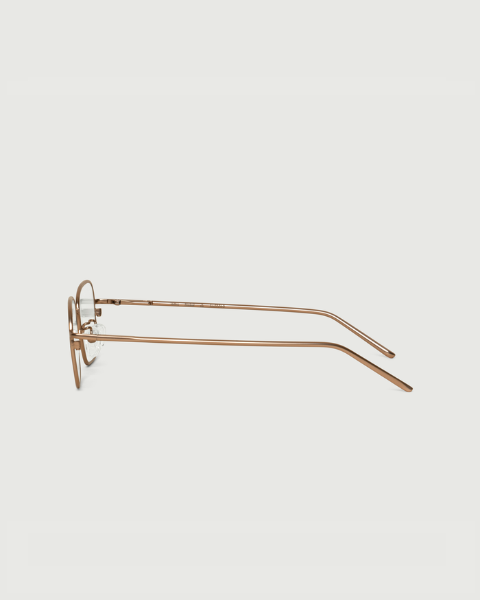 Nickel::Toma Eyeglasses rectangle Brown metal side
