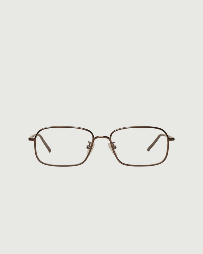 Brass::Toma Eyeglasses rectangle Brown metal front