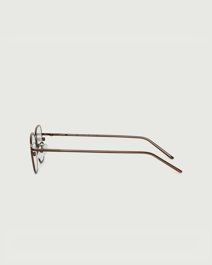 Brass::Toma Eyeglasses rectangle Brown metal side