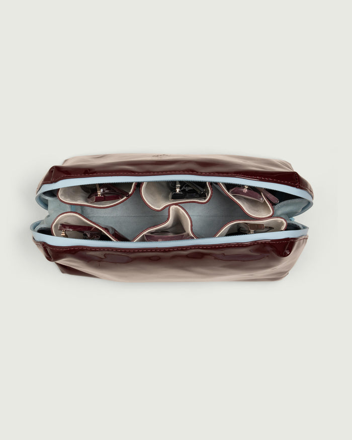 Hibiscus::Travel Pouch  brown  top