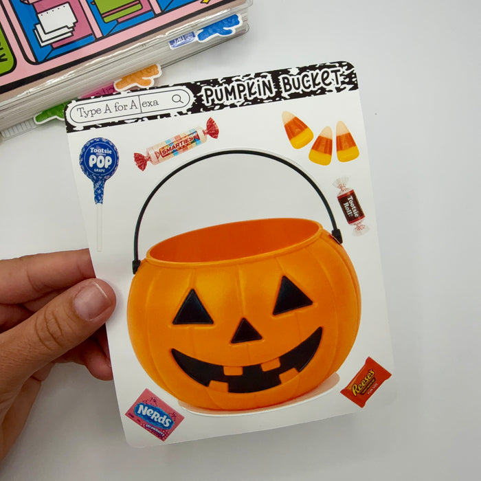 Trick or Treat Bucket Jumbo Journaling Sticker Pocket