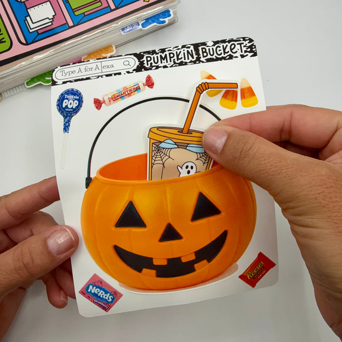 Trick or Treat Bucket Jumbo Journaling Sticker Pocket