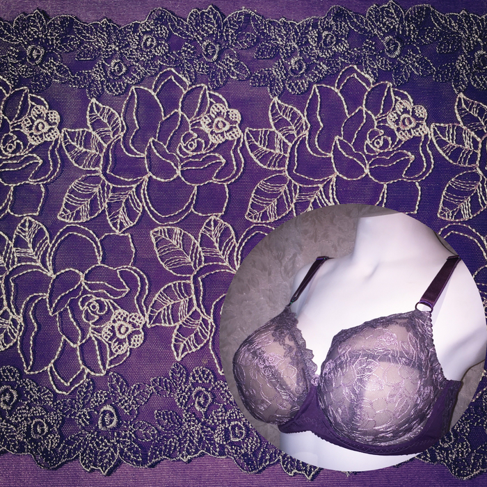 Tulle Lace 126- 8 3/4" Smoke and Mirrors lace