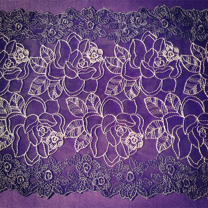 Tulle Lace 126- 8 3/4" Smoke and Mirrors lace