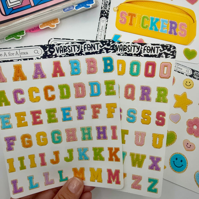 Varsity Patch Font Stickers