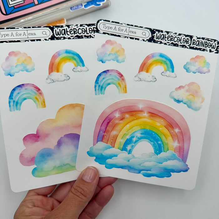 Watercolor Clouds Jumbo Journaling Sticker Pocket