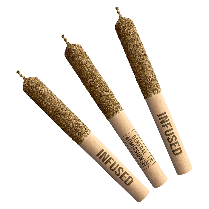 Three angled Watermelon Splash Diamond Infused PR 3 x 0.5 g pre-rolls shown on a white background, textured tips and "INFUSED" labels visible.