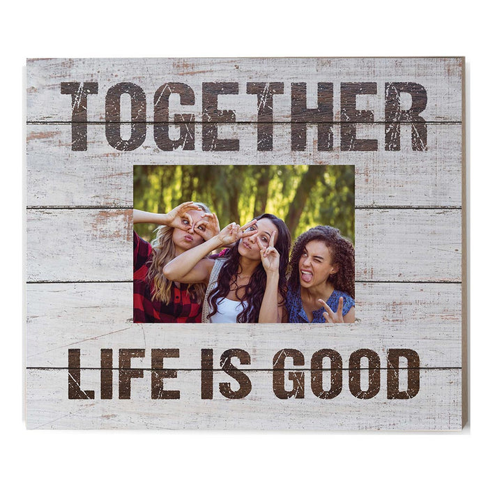 Weathered Whitewash Slat Photo Frame Together