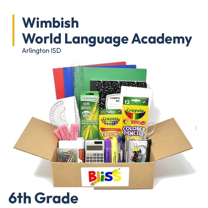 Wimbish World Language Academy 6th Grade School Supply Kit