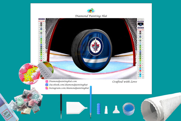 Winnipeg Jets NHL Hockey Puck Diamond Painting-Diamond Painting Hut