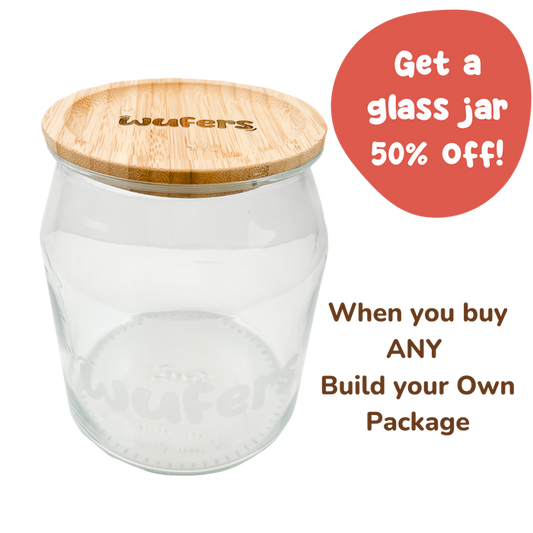 Wufers Glass Dog Cookie Jar