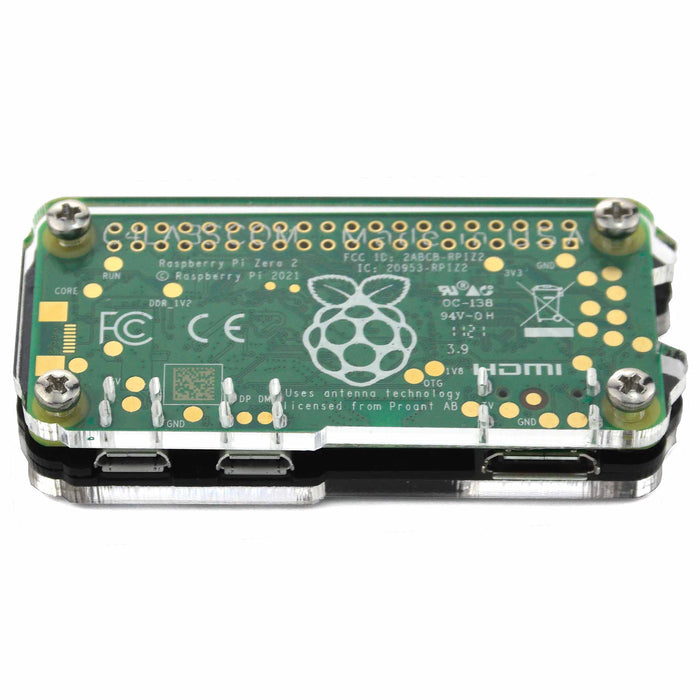 Zebra Zero Heatsink Raspberry Pi Zero 2 Case - Black Ice by C4 Labs - The Pi Hut